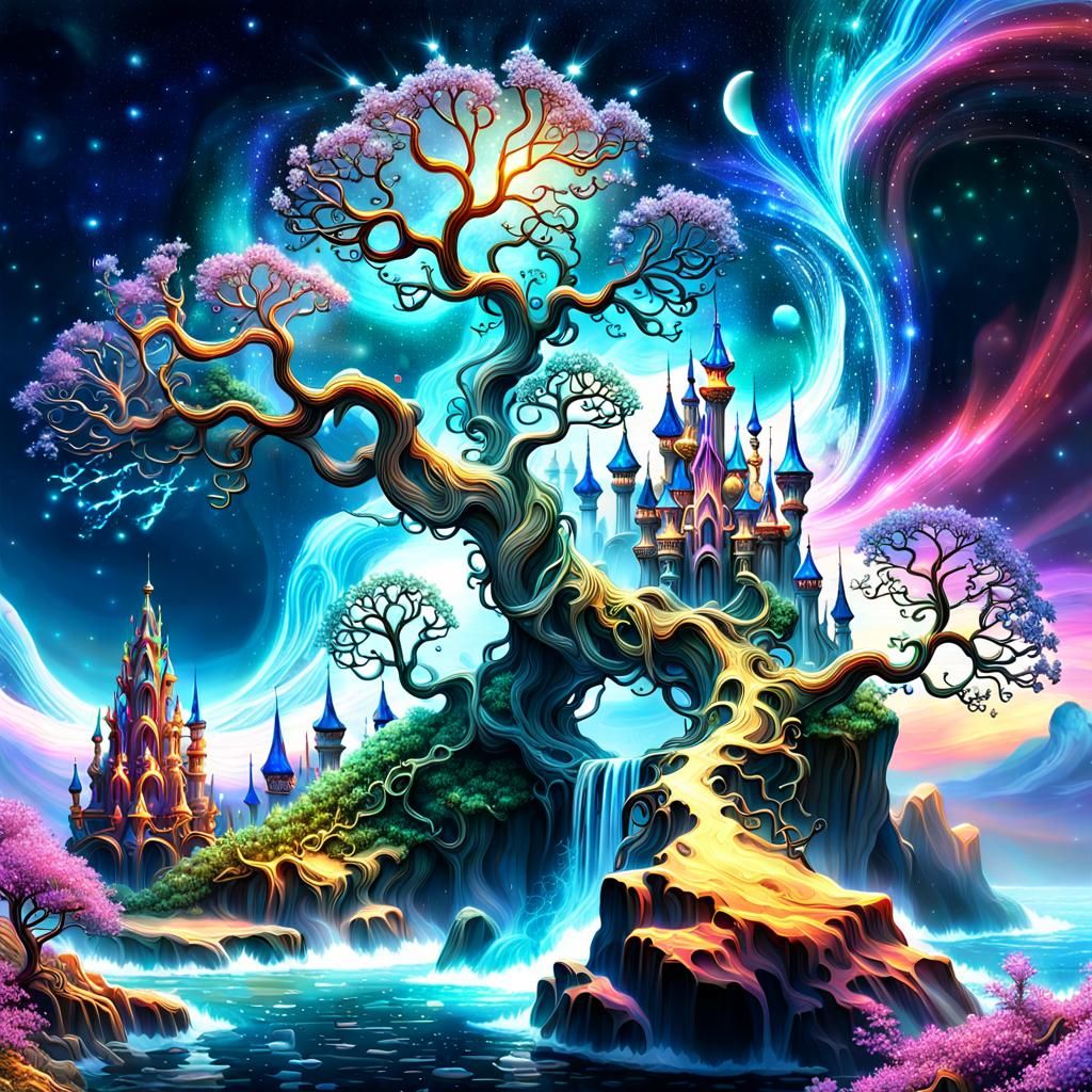 Crystal Branch with Exploding Universes and Stone Towers