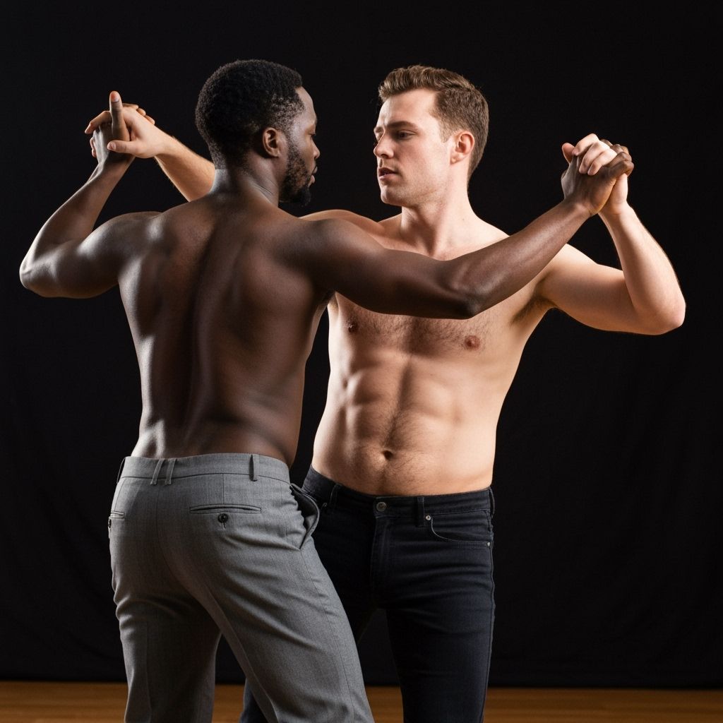 Two Muscular Men Dancing the Waltz