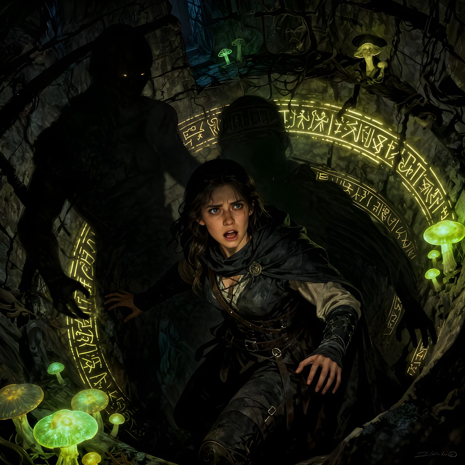 Dark Fantasy Thief Cornered in Dungeon