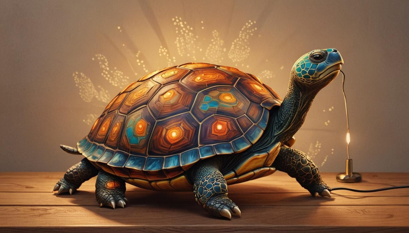 Turtle Lamp Concept Art in Pixar-Inspired 3D Render