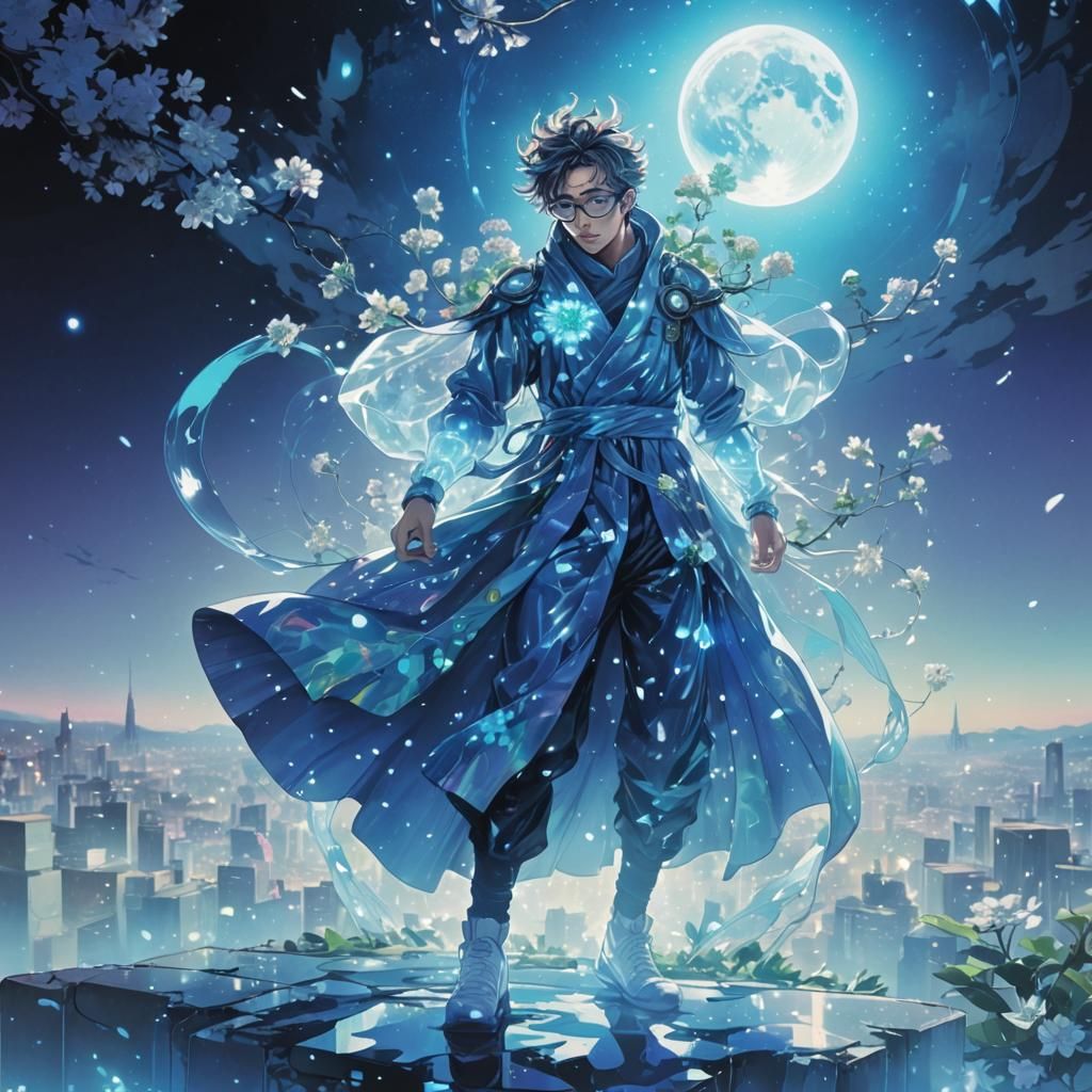 Neo-Expressionist Manga Art: Man in Floating Robe