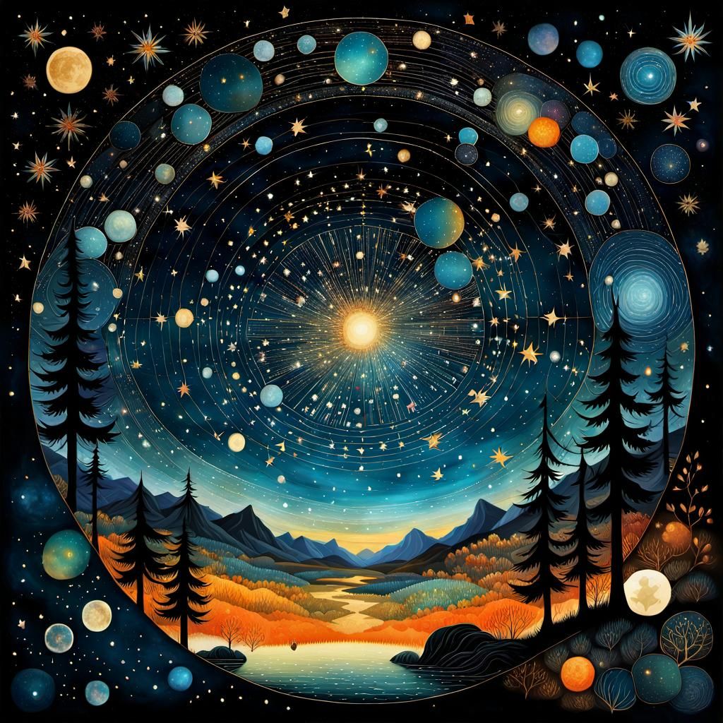 Vast Night Sky of Stars and Nebula