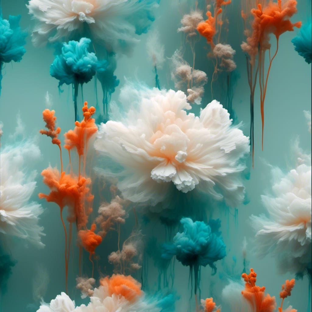 Abstract Floral Lava Lamp with Soft Color Gradients