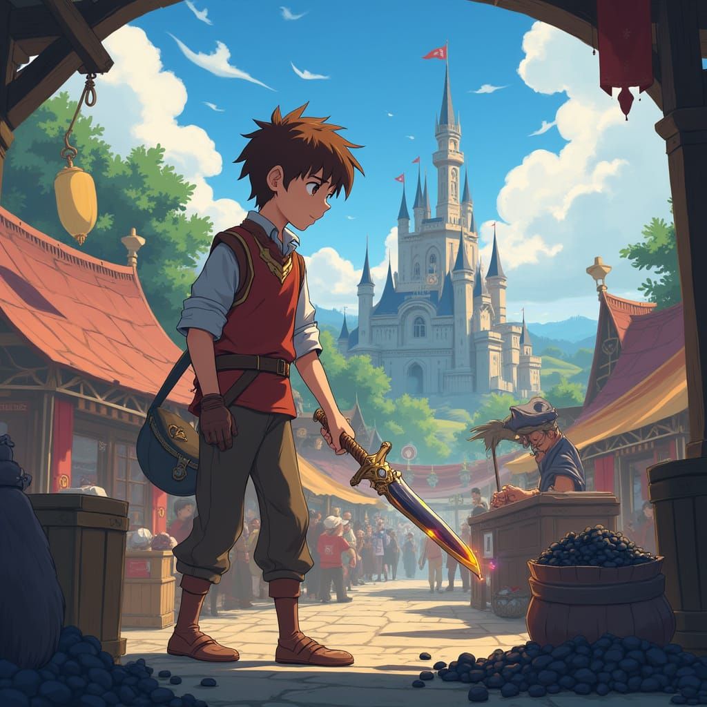 Blacksmith Forges Soul Sword in Anime Style