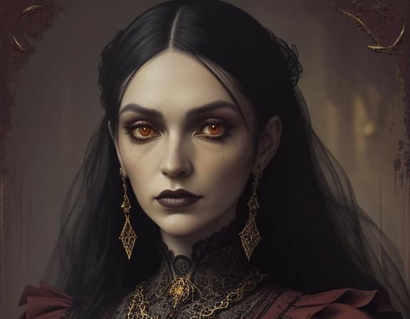 Gothic Portrait of Spider in Ornate Castle