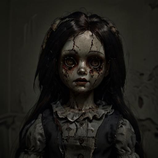 Creepy Voodoo Doll with Spiders: Horror Concept Art