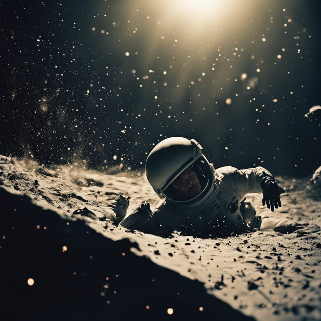 Man's Space Trip: A Film Noir Cinematic Still