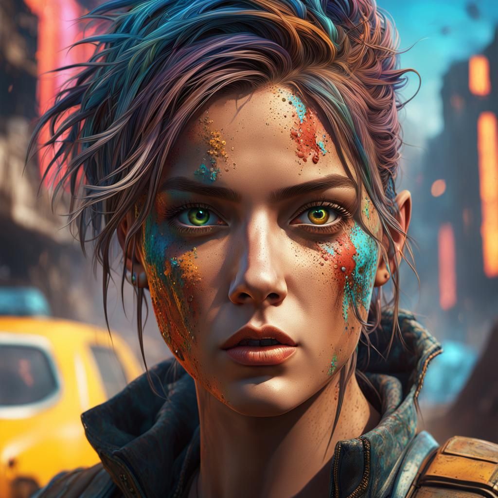 Post-Apocalyptic Woman: Hyperrealistic VRay Portrait