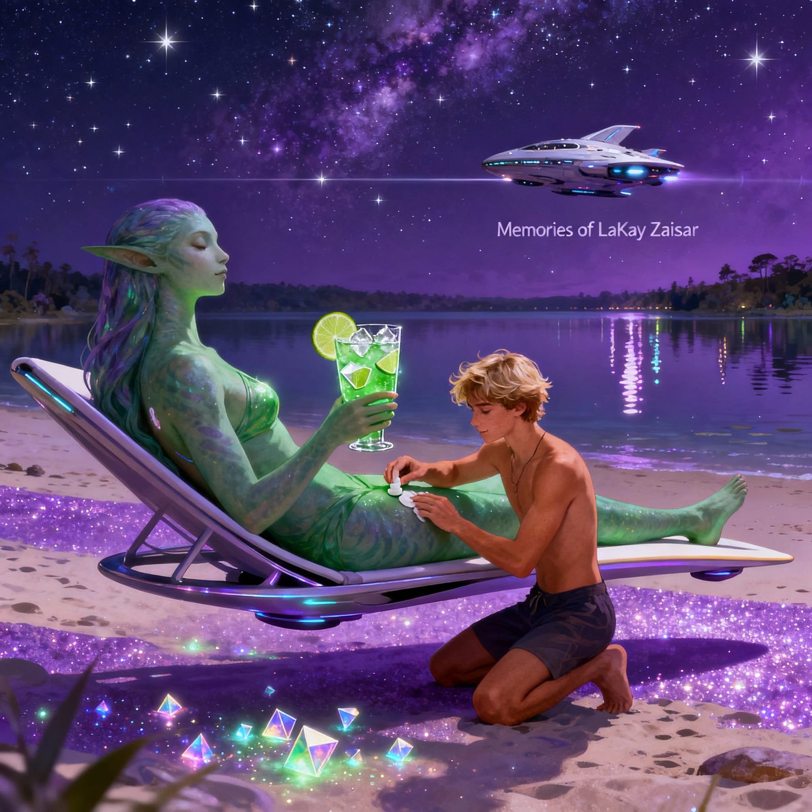 Paka Reclines on Starship Beach Lounge