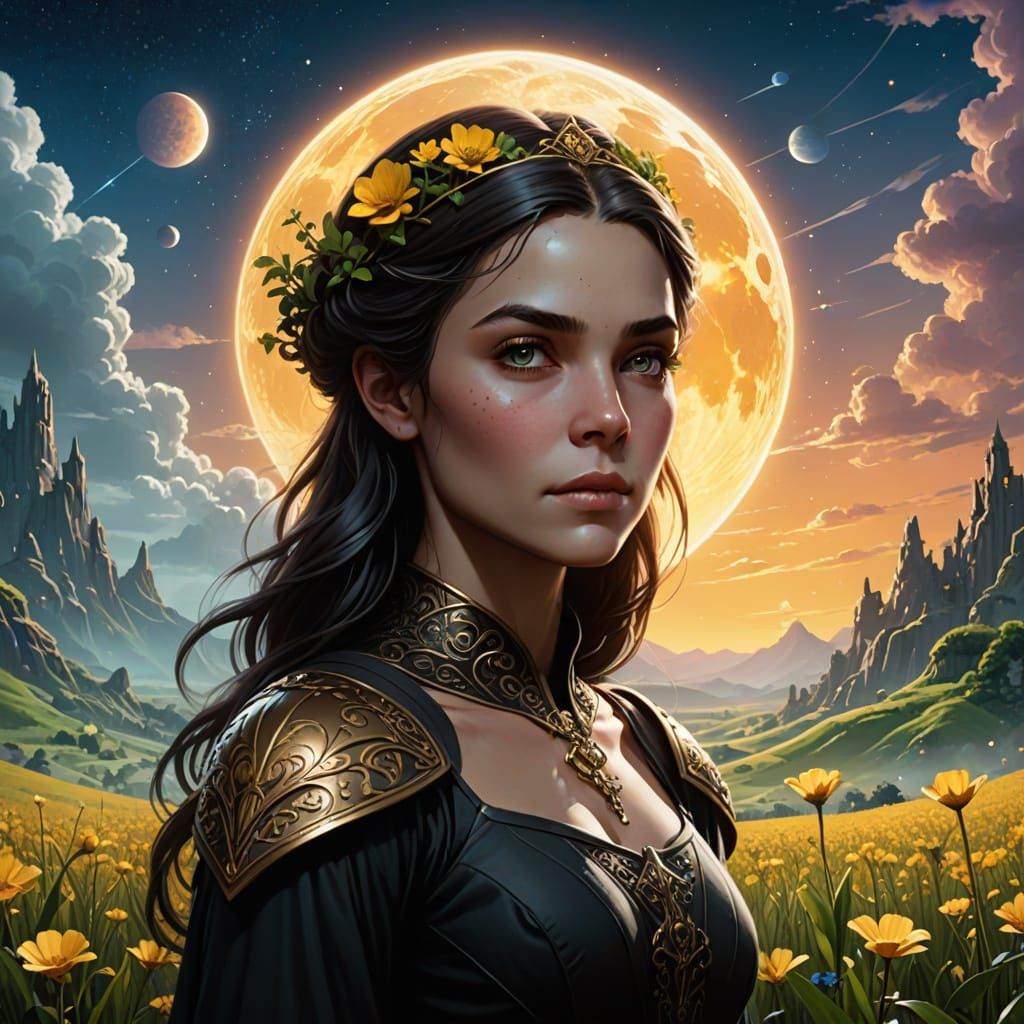 Ethereal Alien Buttercup in Cosmic Flora Movie Poster