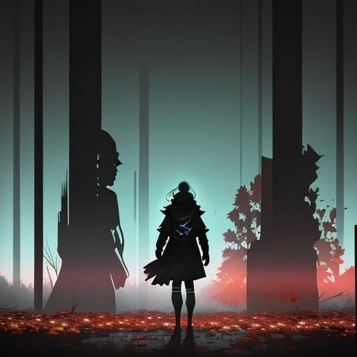 Glitchcore Silhouettes of Seasons in Digital Surrealism