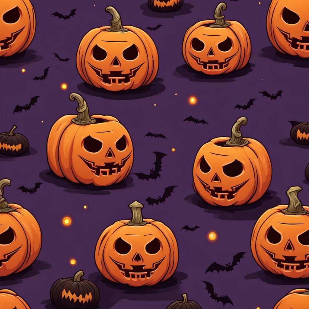 Creepy Halloween Pumpkin in Graveyard