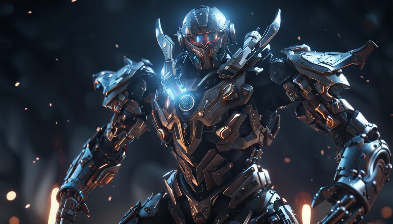 Futuristic Warrior Wields Telekinesis in Epic Battle