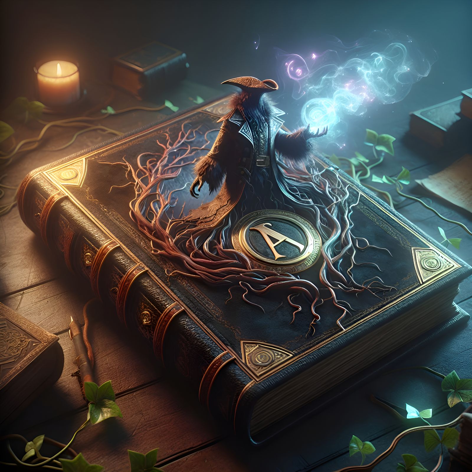 Mangrove Wizard Portrait with Magical Letter A