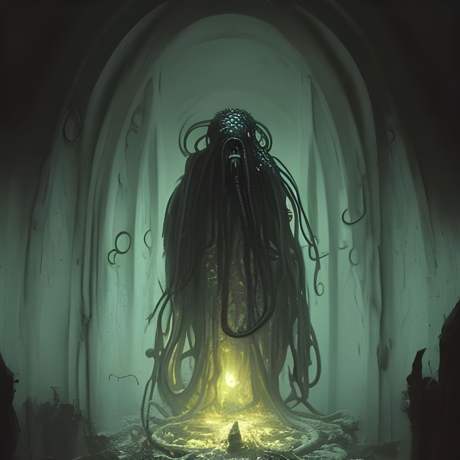 Lovecraftian Horror: Slimy Abomination with Tentacles