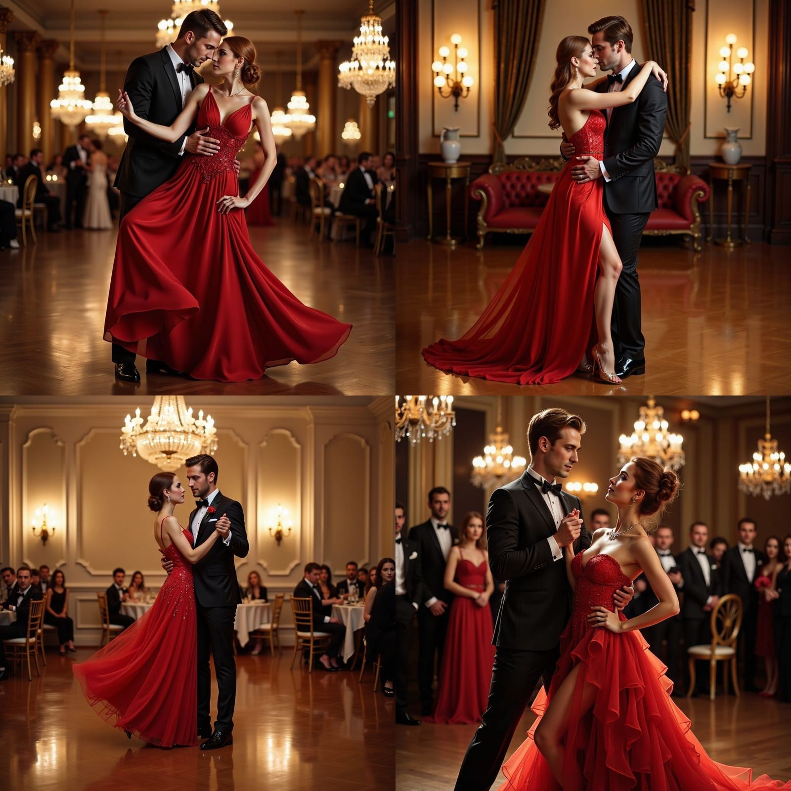 Elegant Ballroom Dancing Portrait in Evening Wear