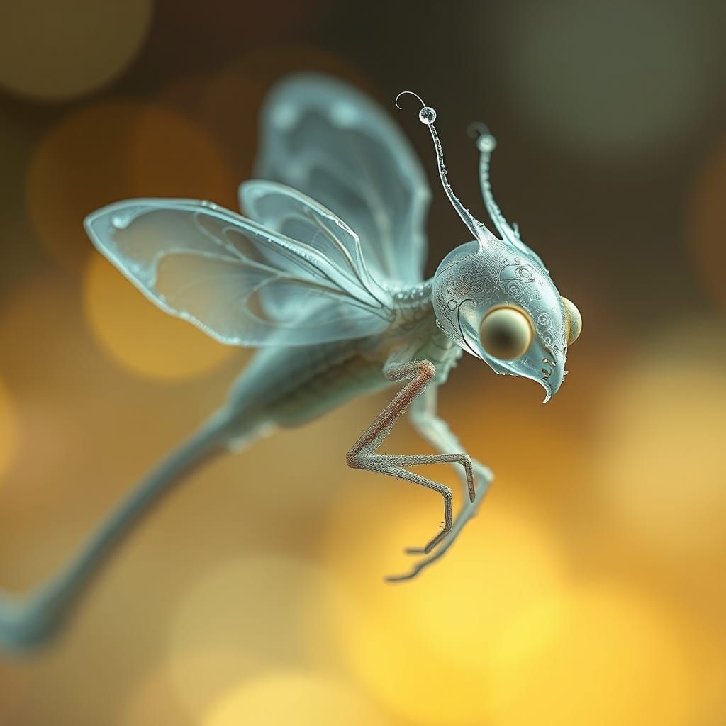 Ethereal Wisp Creature in a Vibrant, Dreamlike Landscape