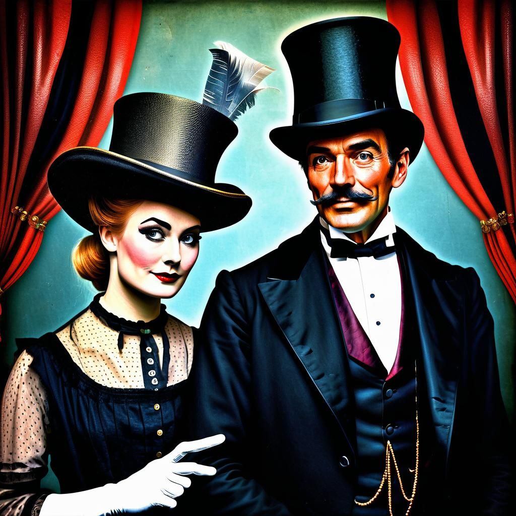 Handsome Magician and Assistant, Early 20th Century