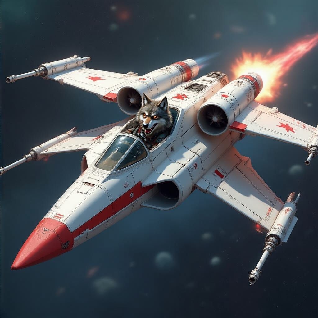 When Wolf O'Donnell gets his paws on an X-Wing