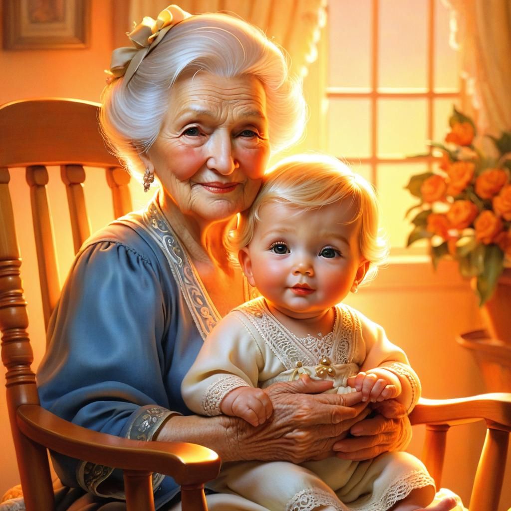 Grandma with granddaughter