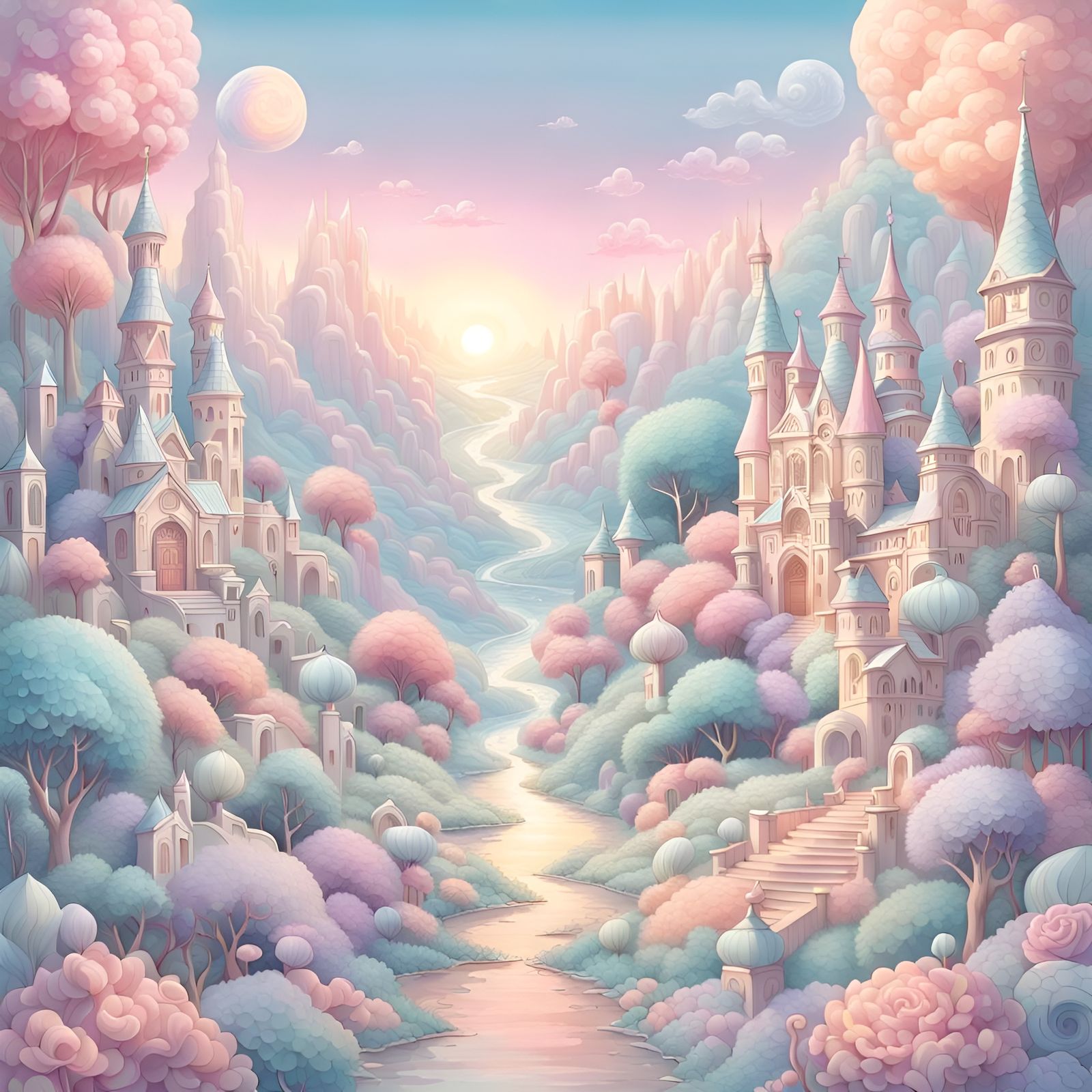 Pastel Wonderland with Gradient Colors