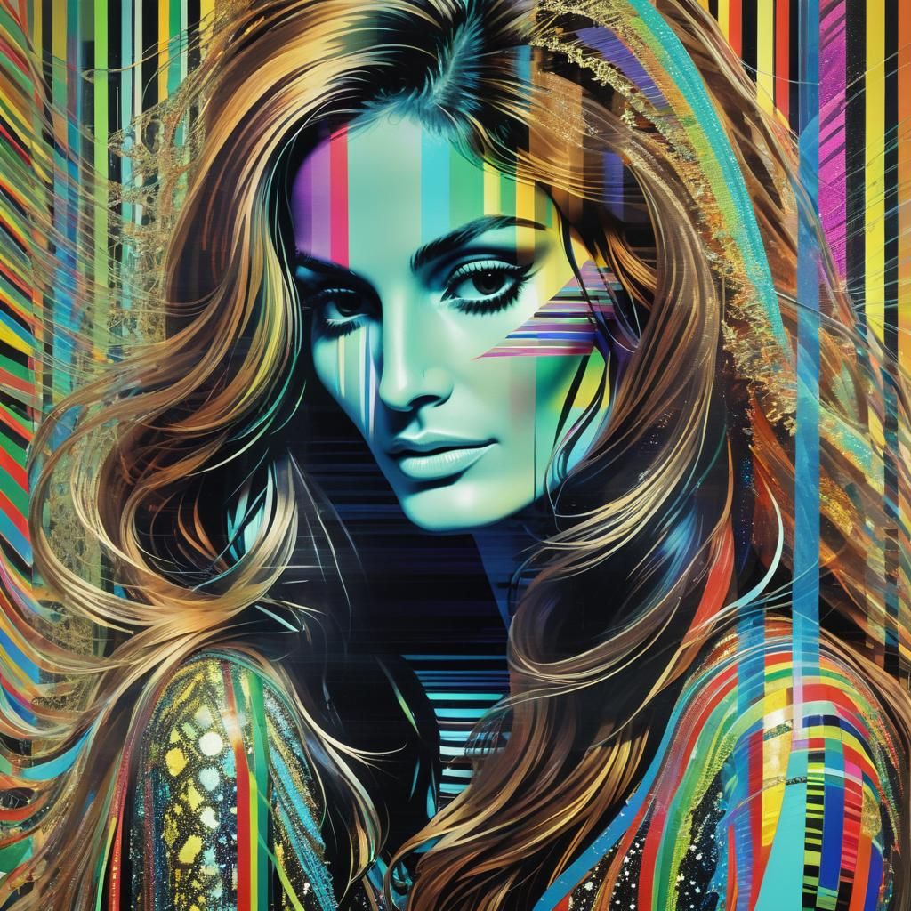 Glitch Dalida portrait