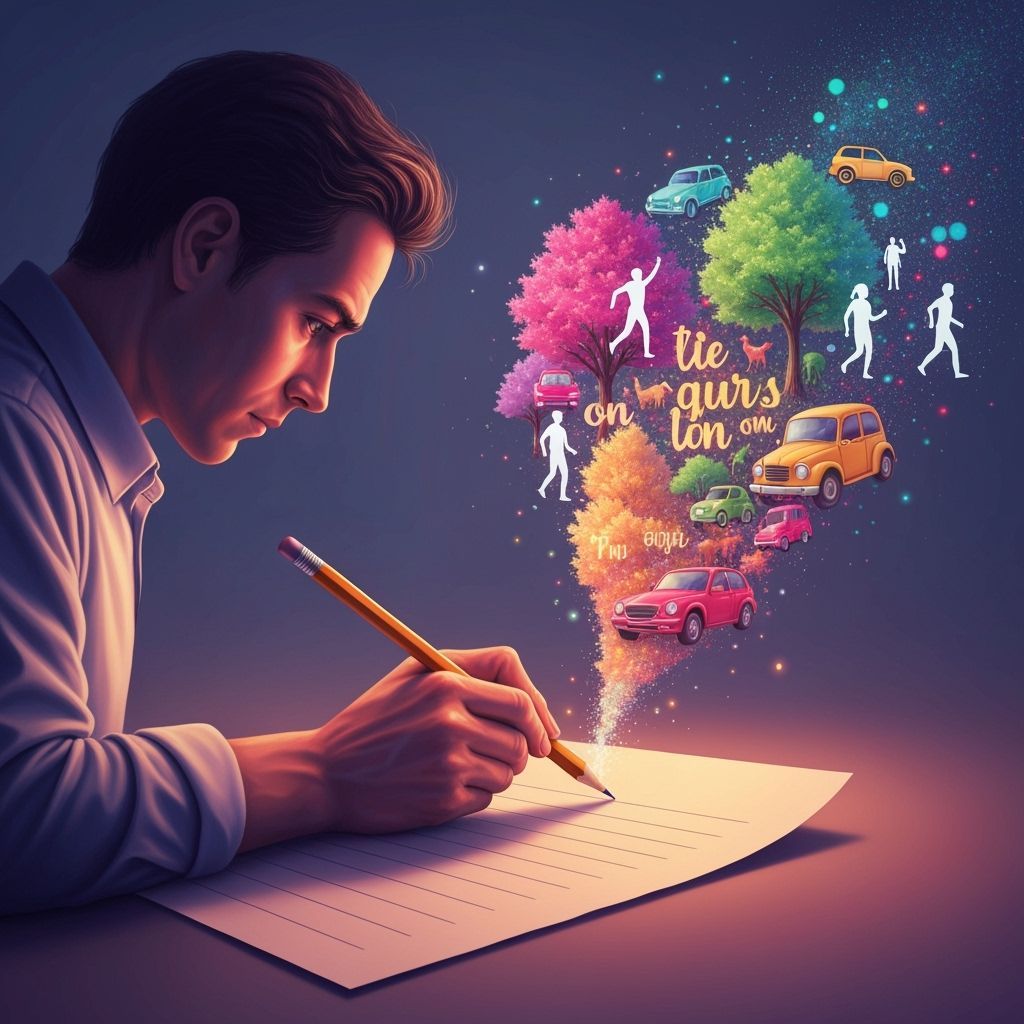 Man Writes As Words Transform into Living Creations