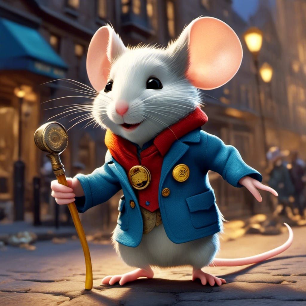 Stuart Little as Great Mouse Detective in London