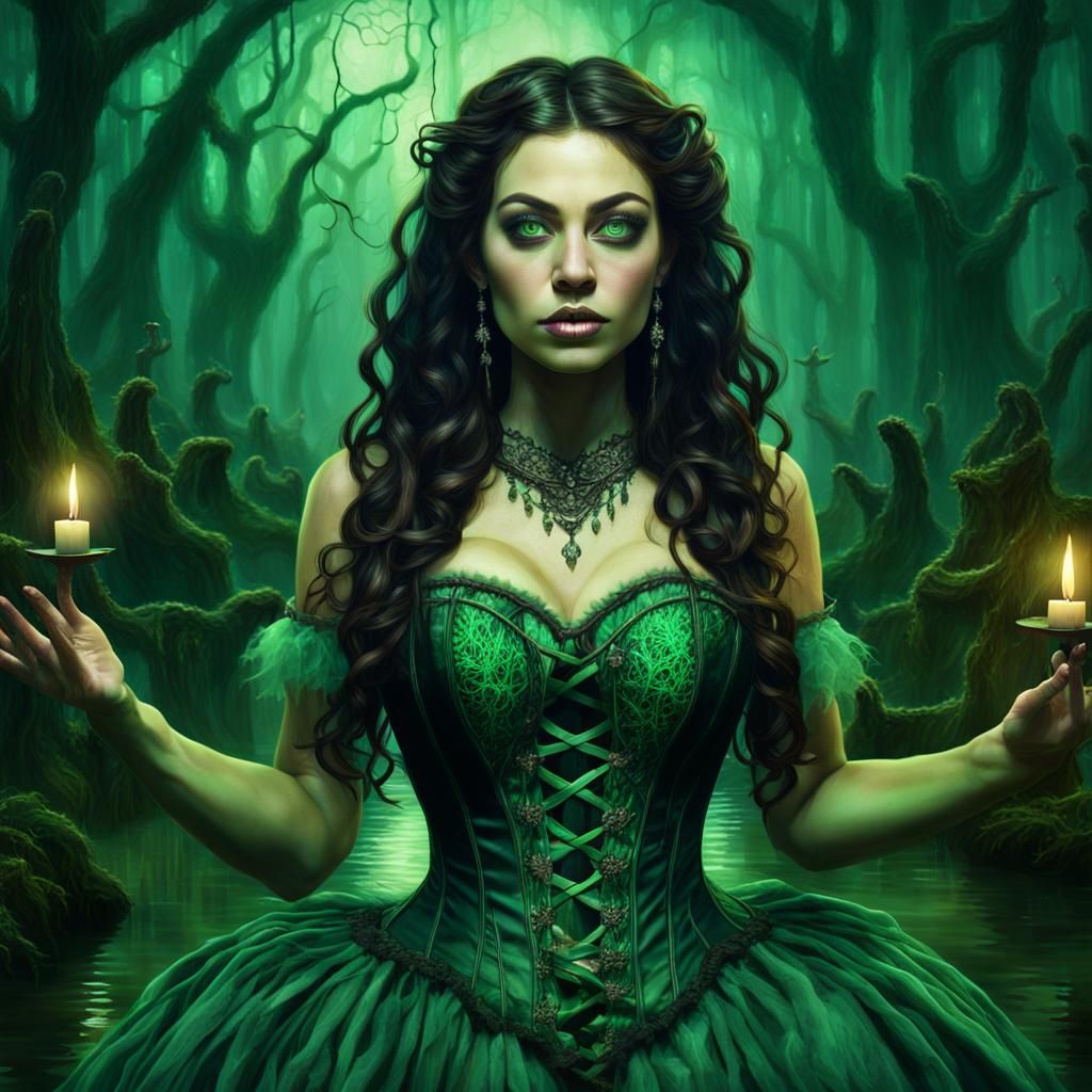 Cajun Bayou Witch Summoning Ghosts in New Orleans