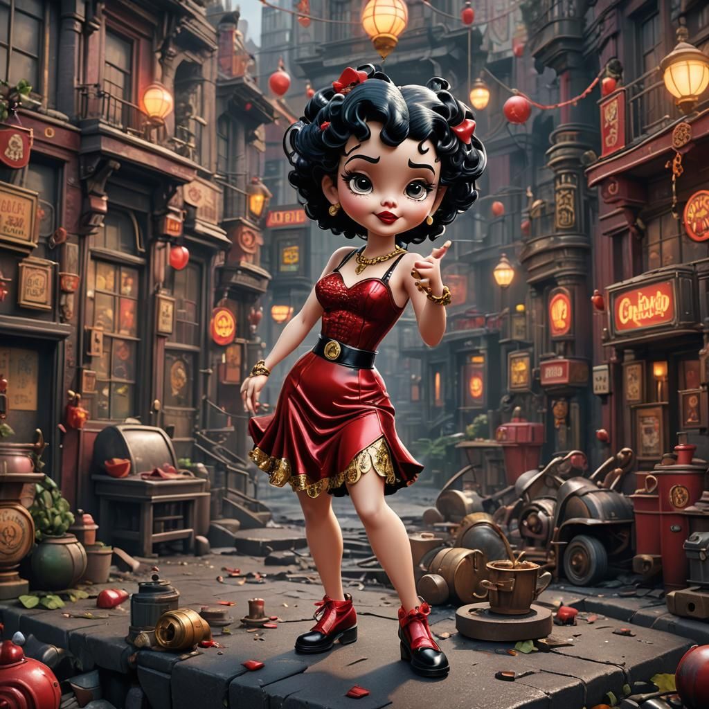 Detailed Matte Painting of Betty Boop in 8k