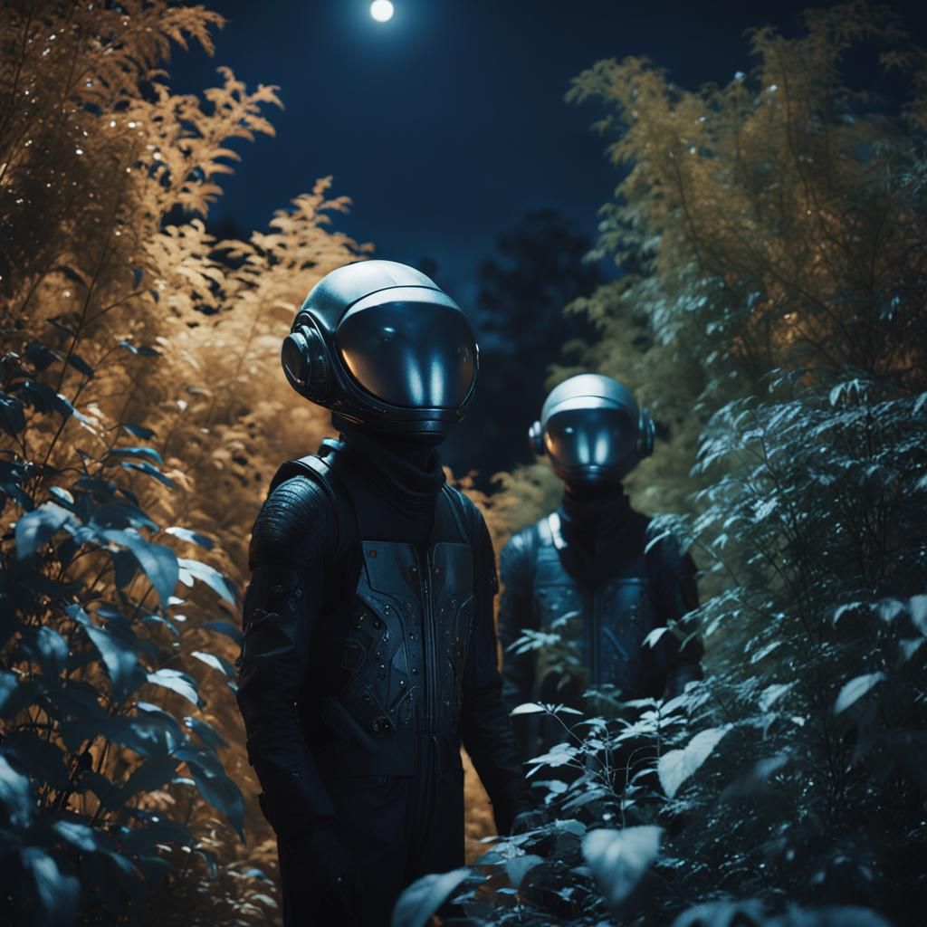 Moonlit Urban Hiding Place in Film-Style