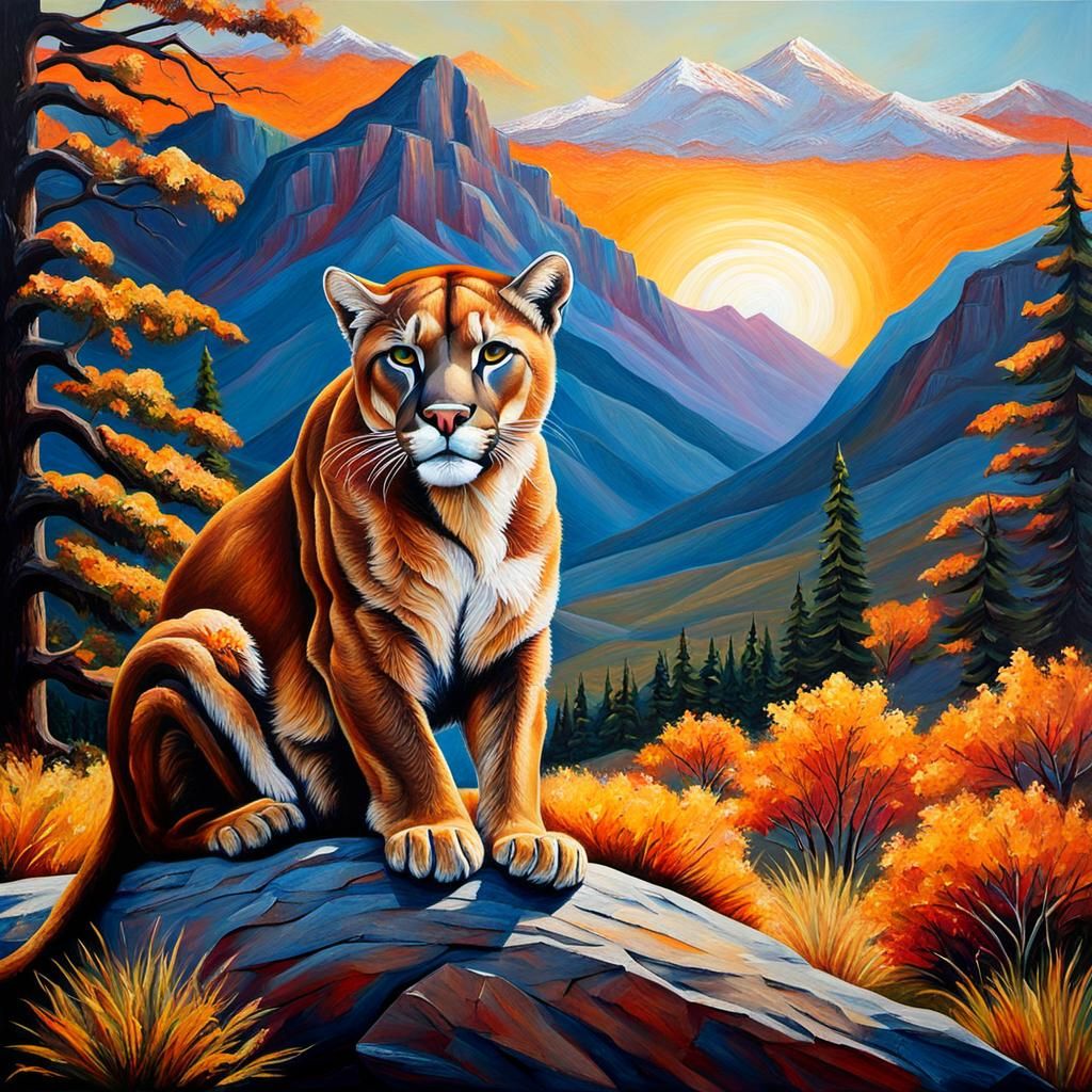 a mountain lion sunbathing