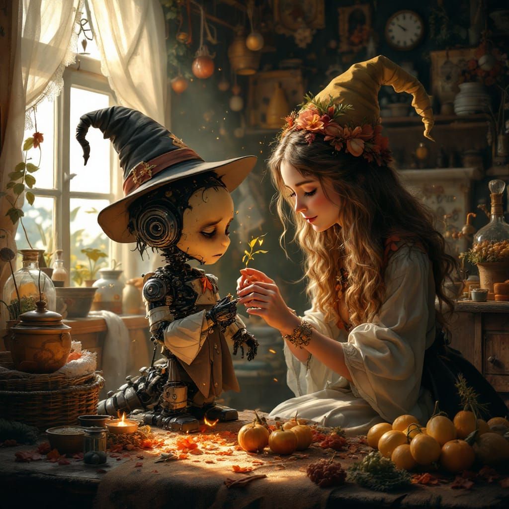 Kind Witch Mends Toy for Automaton Child