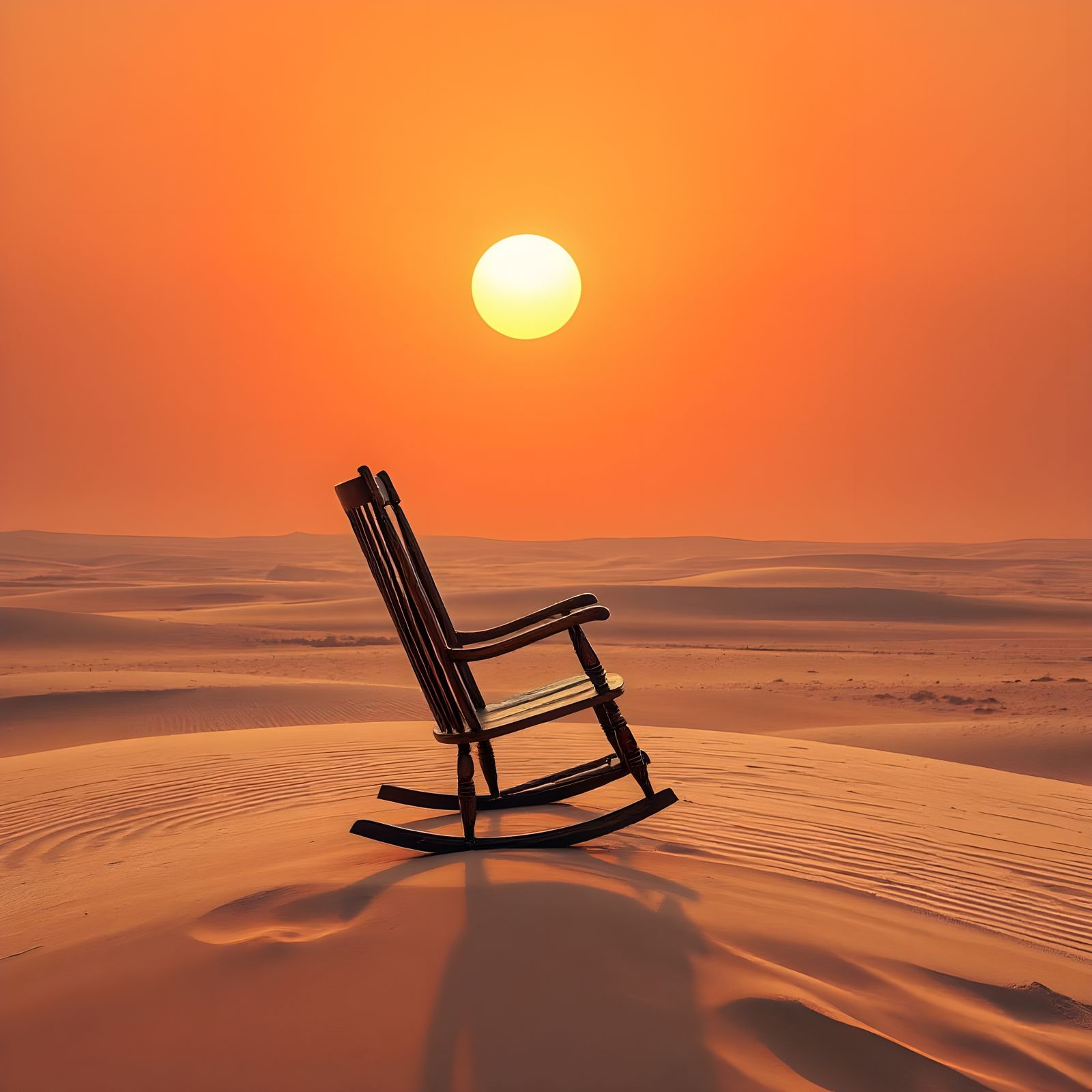 Desert Dreamscape: Worn Chair at Dune Summit