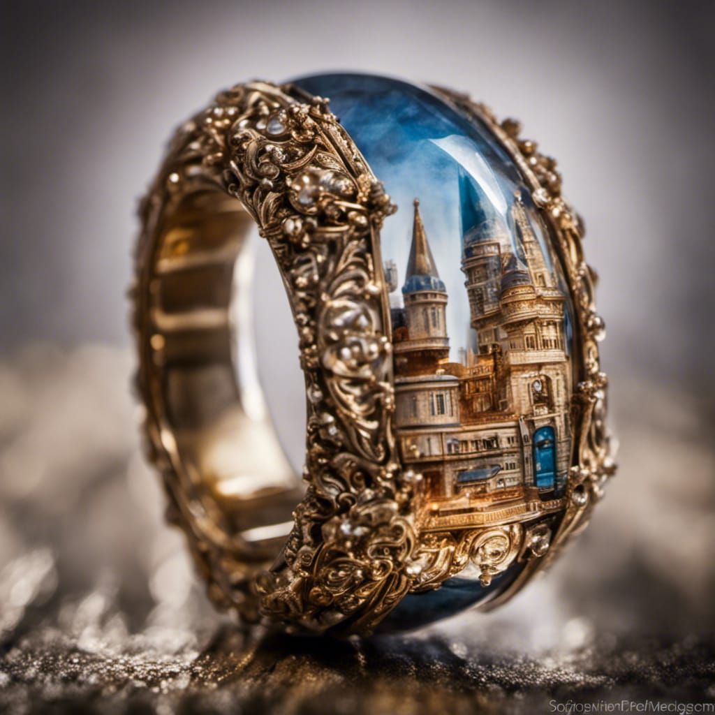 Faberge Palace Inside a Resin Ring: Macro Photography