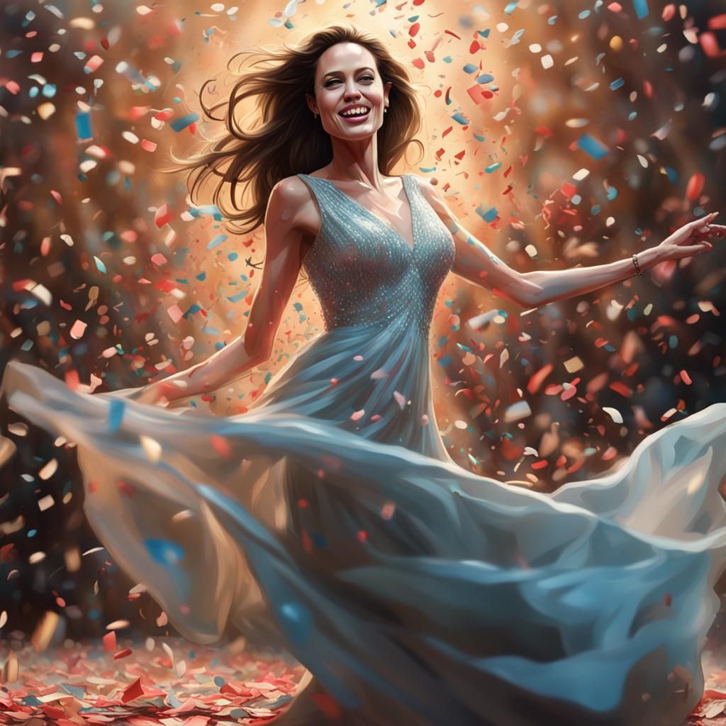 Dancing Figure in Confetti: Digital Art