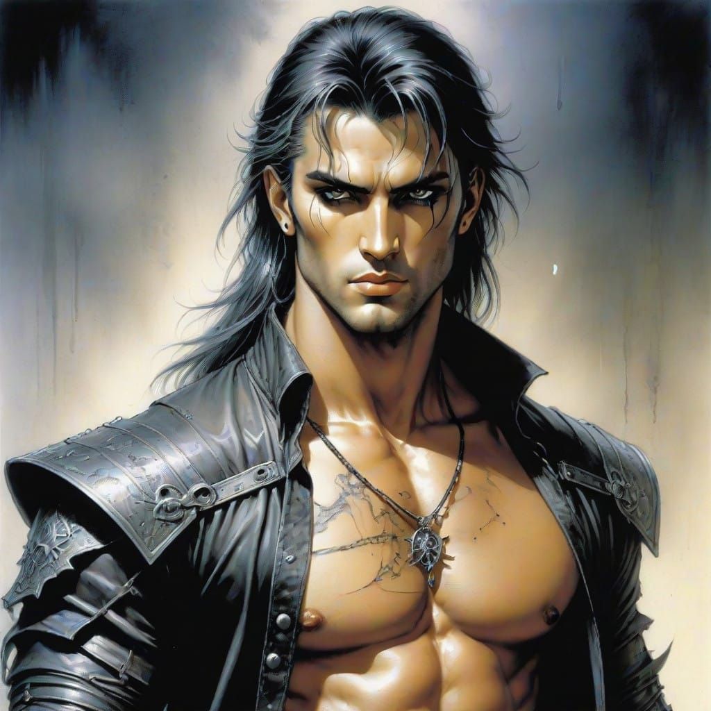 Sensual Young Hero in Luis Royo's Dark Fantasy Style