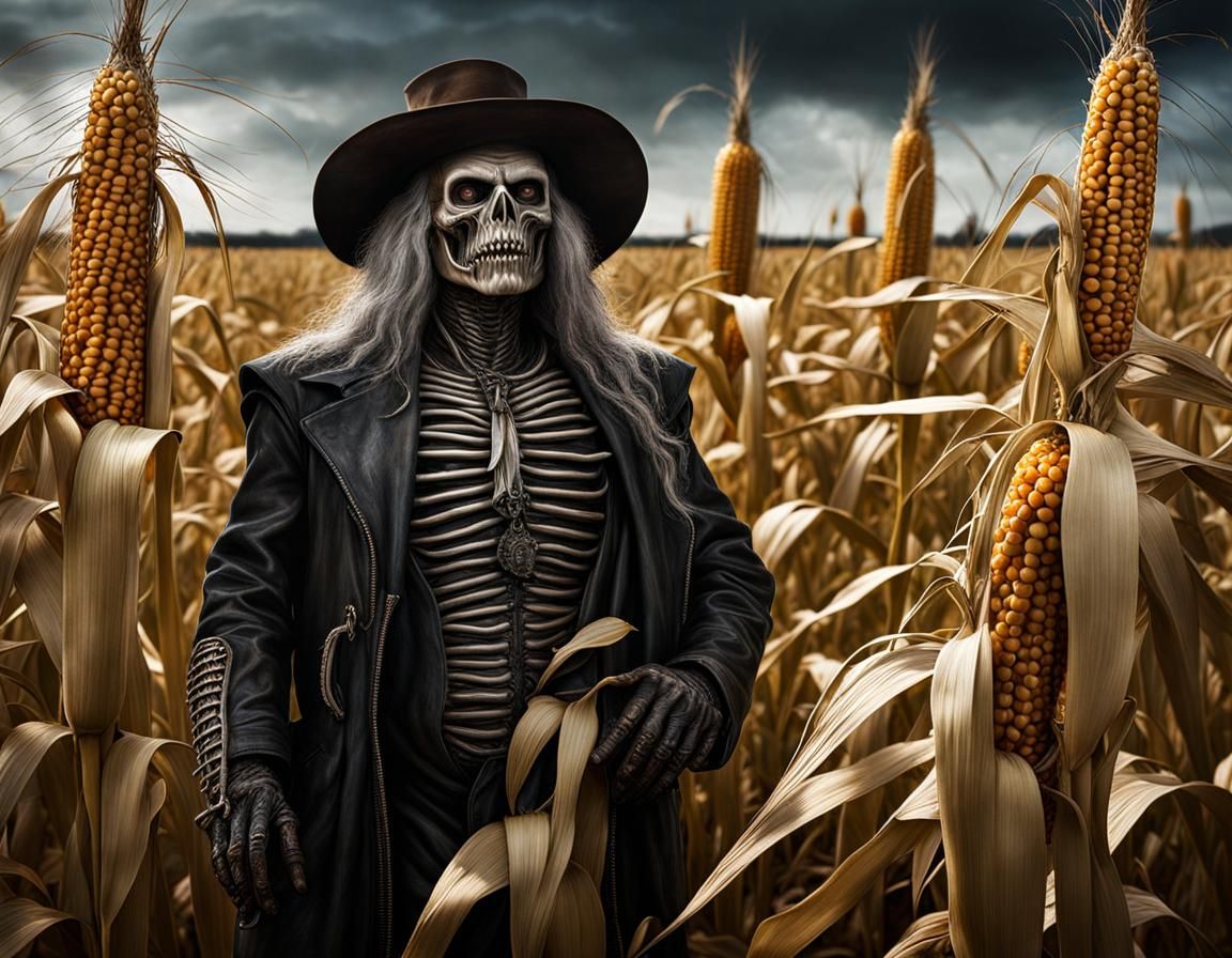 Scary Hobo Scarecrow Transformation in Gouache Style