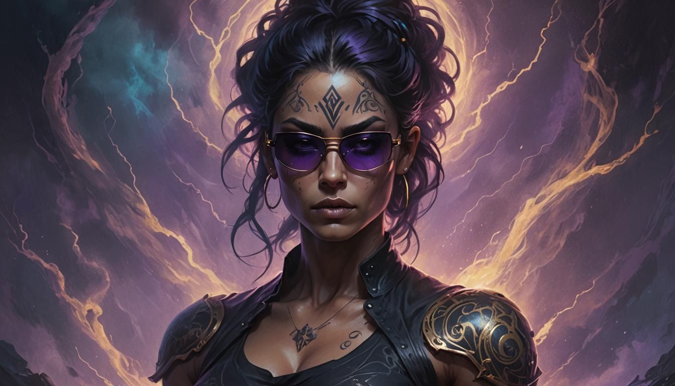 Mystic Tattooed Warrior in Dark Fantasy Style