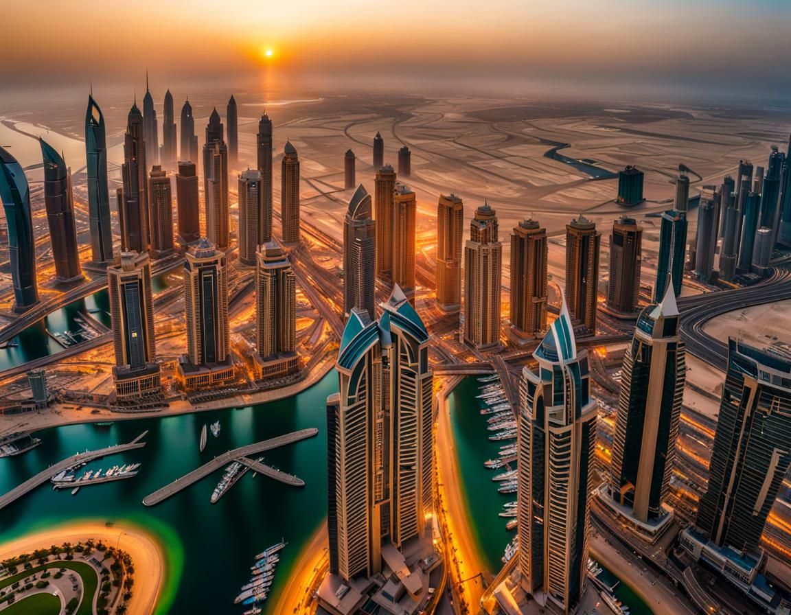 Drone shot of Dubai
