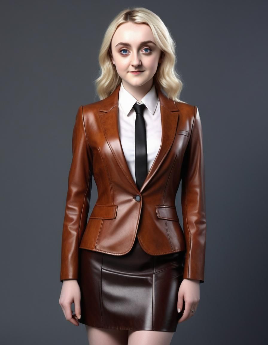 Evanna Lynch as a Businesswoman in Leather Suit