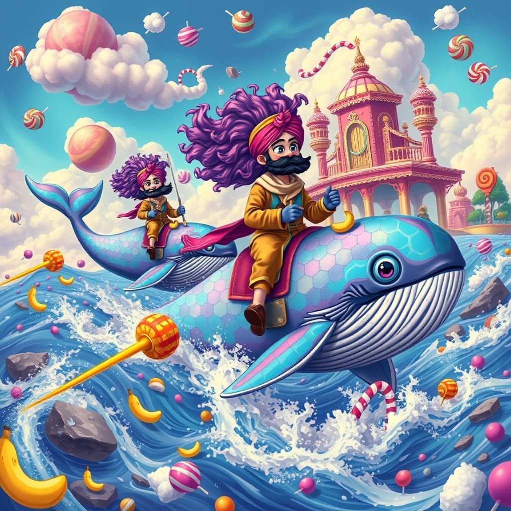 Wonka's Whimsical Oceanic Odyssey in Vibrant Pop Art
