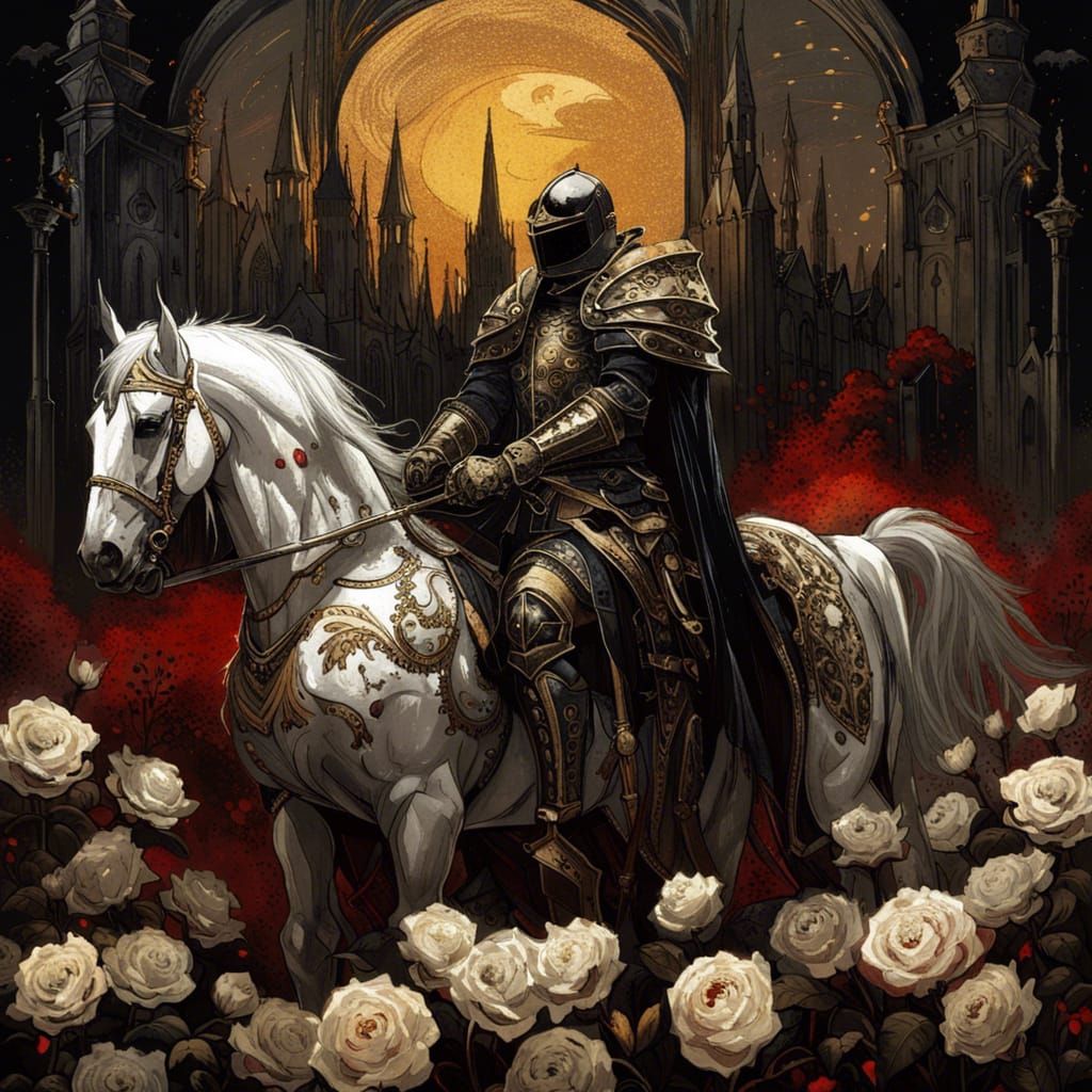 Dark Fantasy Knight Rides Into Battle