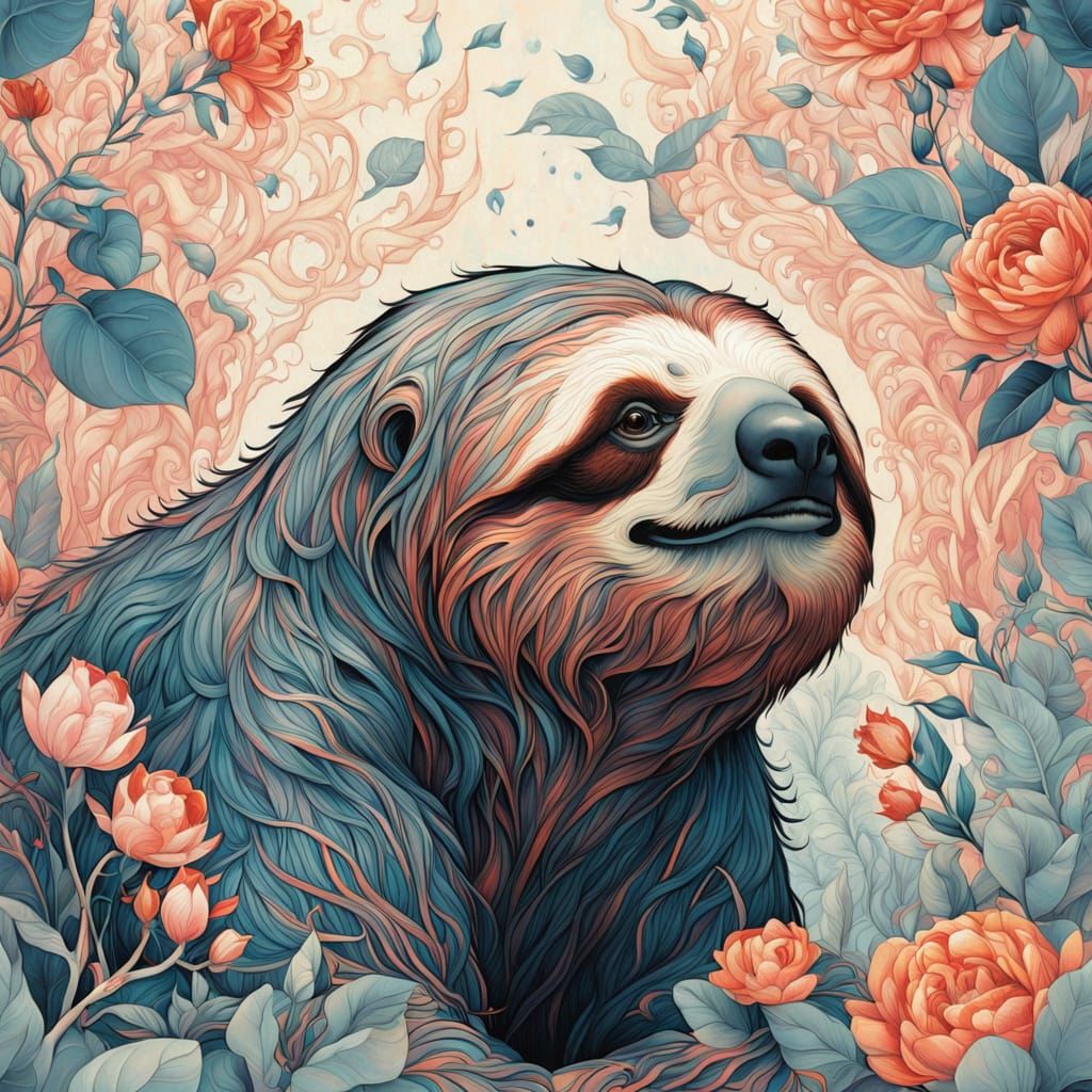 Sloths in Exquisite Watercolor by Victo Ngai