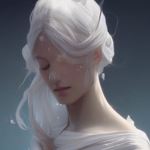 Beautiful Maiden Portrait in Art Nouveau Style