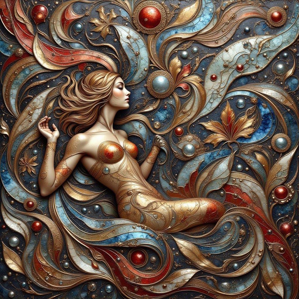 Vibrant Metallic Geometric Formations