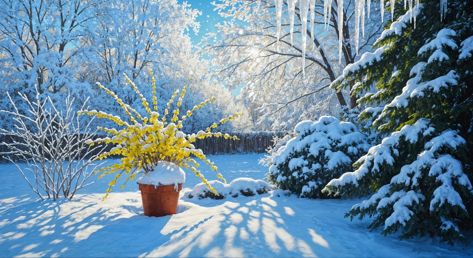 Realistic Snowy Day Painting in North Carolina