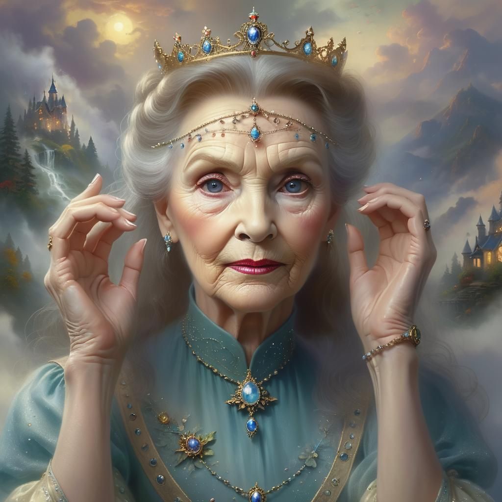 Ethereal Queen in a Hyperdetailed Fantasy Landscape