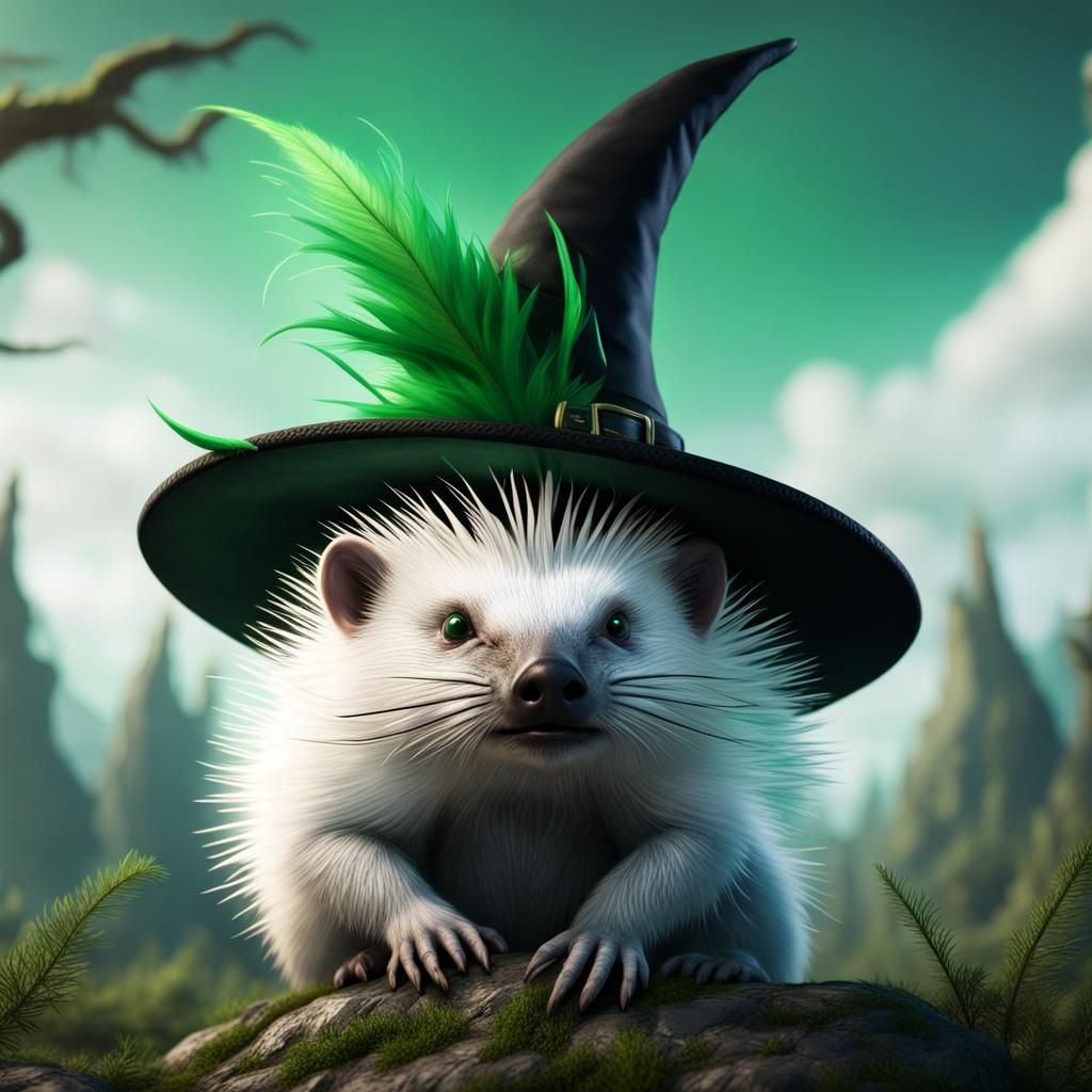 Porcupine in Witch Hat: Fantasy Concept Art