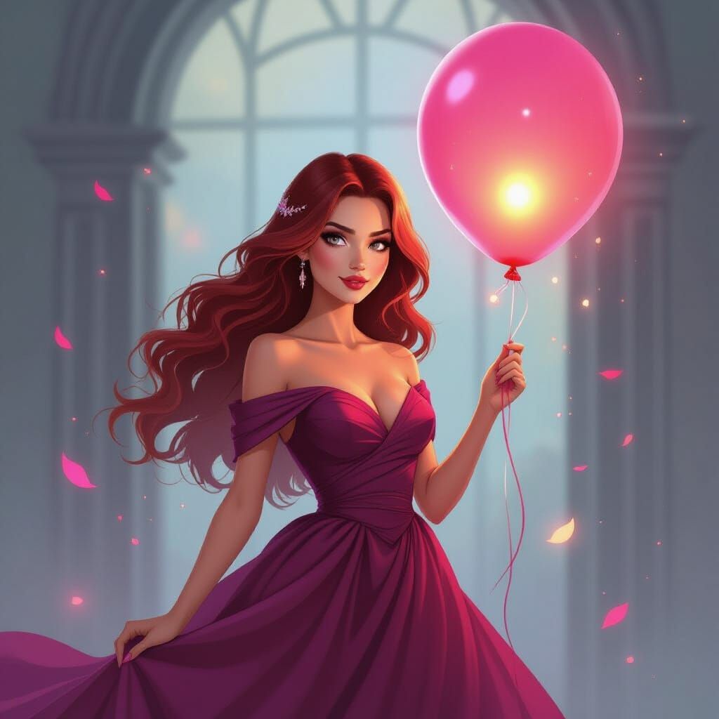 Scarlet Witch with Party Balloon Digital Painting